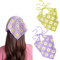 Yanmucy 2 Stück gehäkelte Haarbandanas für Damen, Boho-Blumen-Kopftuch für Damen, gehäkeltes Dreieck-Kopftuch, Vintage-Blumen-Haarschal, Violett und Grün, Einheitsgröße