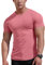 Herren Mesh Athletic T-Shirts mit geteiltem V-Ausschnitt für Fitnesstraining Bodybuilding Color Rosa Size M