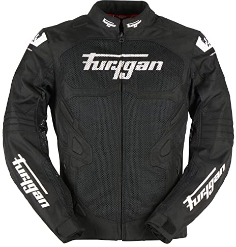 Furygan Homme Atom Vented Evo Veste, Noir-Blanc, XXL EU