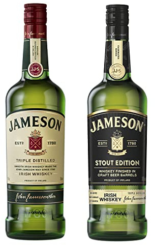 Jameson Stout Edition Irish Whiskey, 70cl & Irish Whiskey Original Blended and Triple Distilled, 70cl