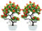 Yardwe 2st Künstlicher Obstbaum Desktop-obstbaum Schreibtischaufsatz Künstlicher Orangenbaum Im Topf Erdbeerbaum Topfbonsai Künstliche Obstpflanze Mini Büro Gefälschter Pfirsichbaum PVC