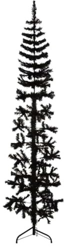 vidaXL Künstlicher Halb-Weihnachtsbaum Ständer Schlank Schwarz 240 cm