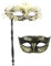 Coddsmz Couple Masquerade Mask with Holding Stick Venetian Halloween Costume Mask Mardi Gras Mask Cosplay Party Costume Mask