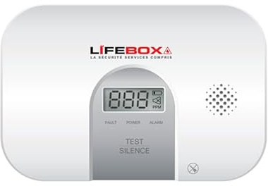 Detecteur de Monoxyde de Carbone NF en 50291 avec ecran Digital Garantie 10 Ans- LIFEBOX