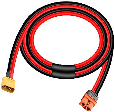 RIIEYOCA XT60I Buchse zu XT60 Stecker Kabel mit 1M 12AWG Silikondraht für RC Lipo Akku FPV Drohne (1M/3.3FT)