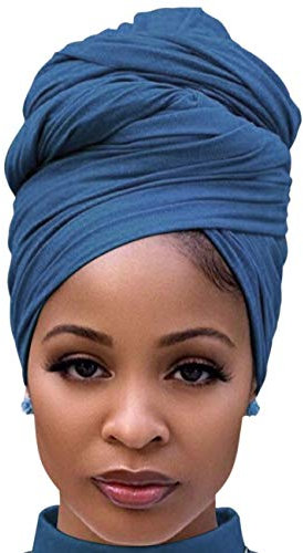 DRESHOW Haarwickel für Schwarze Damen Schal Turban Langes Haar Kopfwickel Schal Kopftuch Weiche Stirnband Schals Gap