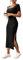 GORGLITTER Figurbetontes Kleid mit Schlitz Damen Kleider Kurzarm Sommer Midikleid Bleistiftkleid Freizeitkleid T-Shirt-Kleid Schwarz M