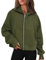 Timuspo Sweat à capuche pour femmes, avec fermeture éclair, pour l’automne et l’hiver, Vert armée., S