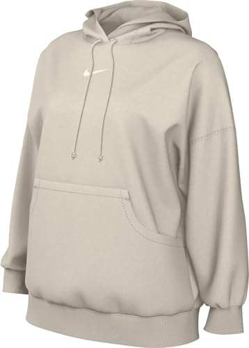NIKE DQ5758-104 W NSW PHNX FLC FZ OS HOODIE Sweatshirt Women's LT OREWOOD BRN/SAIL Size 2XS-S