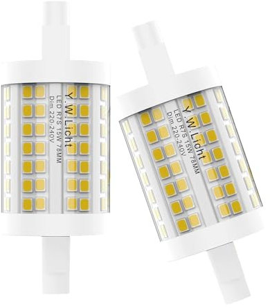 Y.W.Licht 15W R7S LED Lampada 78mm Dimmerabile Bianco Neutro 4000K Equivalente a 150W Alogena T3 Doppio Termine J78 Proiettore 220V Rod Lampadina Sicurezza Pavimento (2 Unità)