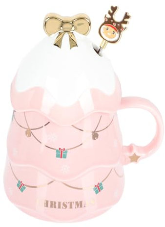 Abaodam Keramikbecher Mit Weihnachtsmuster Kreativer Wasserbecher Trinkbecher Für Weihnachten Dekorativer Keramikbecher Praktischer Becher Für Festtagszeit