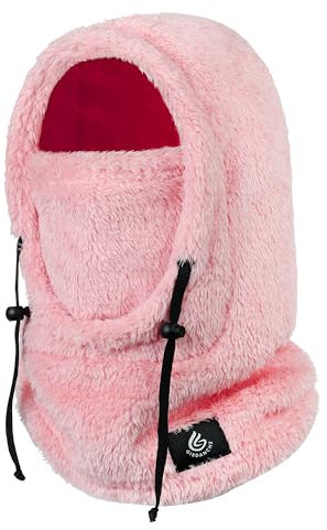 Gisdanchz Sturmhaube Damen Winter, Balaclava Damen Herren Sturmhaube Ski Maske, Skimaske Schalmütze Kapuzenschal Mützenschal Damen Herren Kapuze Einzeln Schlupfmütze Ski Schal Damen, Rosa