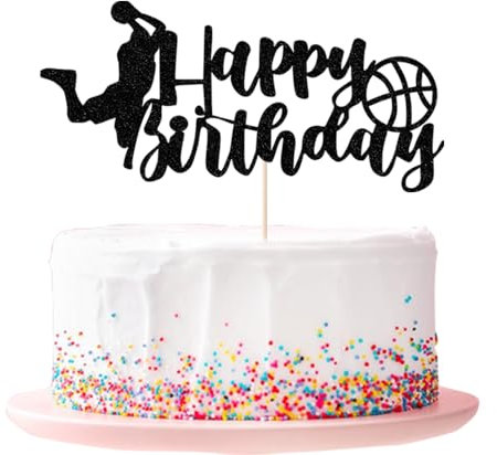 Black flash Basketball Cake Toppers, Basketball Star Themed Cake Decorations for Basketball Birthday Cake Party Decorations Basketball Party Supplies