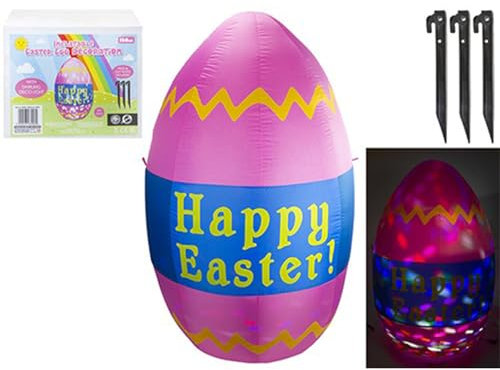 Aufblasbare Eierdekoration Happy Easter (1 Set), 150 cm, auffälliges Design, perfekt für festlichen Spaß, Außen- und Innenausstellung