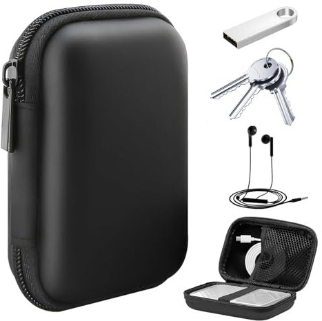 Funda Disco Duro Externo,Estuche Universal para Discos Duros Externos 2,5,Funda de Disco Duro Negro - Bolsa de Almacenamiento Protectora para Discos Duros de 2,5 y SSD.