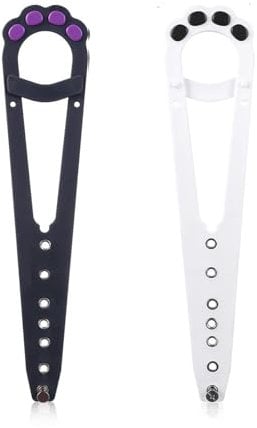 2Pcs Useful Adjustable Door Strap Installs Plastic Cat Door Bracket Latch Cute Cat Paw Pets Alternative Door Locks for Laundry Room, Bathroom, Toilet