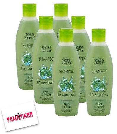 Swiss-O-Par Brennnessel Shampoo | VEGAN | 250ml - für Trockenes, leicht fettendes Haar & ohne Mikroplastik + Zama4Zingo Karte (1)