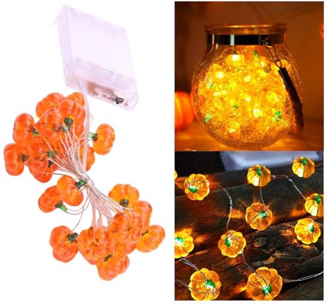 Niedliche kleine Halloween-Kürbisse, Herbst-Kürbisse, Weihnachtsbaumschmuck, kleine Kürbisse an Halloween, Nacht vor Weihnachten, Dekoration, Geschenke (gelb, 200 cm)