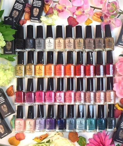 (2Pcs Set) Henna Infused Halal Nail Polish Permeable Nail Polish Vegan Long lasting Nail polish (Imperial Red, Amber)