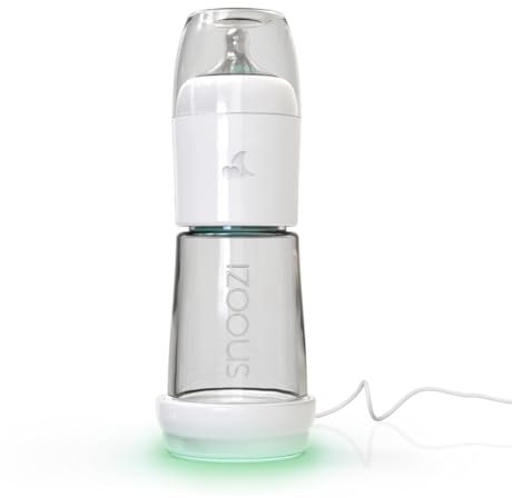 snoozi Set – Nachtflasche mit Flaschenwärmer (1×, 270 ml) – Babyflasche mit Milchpulver-Behälter – kontaktloser Flaschenwärmer Baby – Anti-Kolik Sauger – BPA-frei – für entspannte Nächte