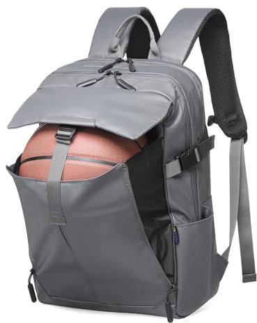 DTGN Expandable Business Travel Laptop Backpack, 40L Carry-On for Men Women, Water-Resistant Work Bag with USB Port, Fits 16 Laptop, Gray