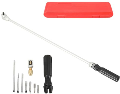 10PCS Vergaser Einstellwerkzeug Vergaser Pilotschrauben Einstellschlüssel, 90-Grad Schraubendreher Satz 485mm Einstellstange 7 Schrauben, Winkel Motor Vergaser Tuning Werkzeug für ATV UTV Schneemobile