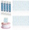 URAQT 24 Pièces Bougies d'anniversaire Torsadées, Bougies de Gâteau en Spirale avec Supports pour la Décoration de Fête de Gâteau de Mariage D'anniversaire,Plaqué or Massif Bleu Clair