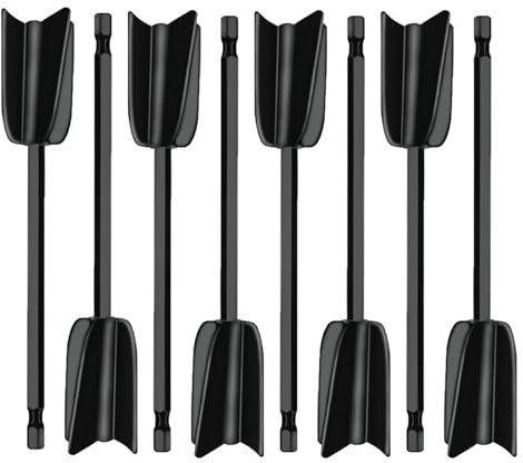 Mélangeur Résine Epoxy, 8 Pièces Mélangeur Peinture, MéLangeurs Mortier, Accessoire De MéLangeur De RéSine, Palettes de Mélangeur de Peinture Réutilisables, Pour Mélanger la Résine époxy, Noir