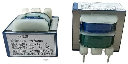 MCSEROST 2 Stück EI28*14 1W 1VA AC 220V bis 5V 9V 12V kleine Plug-in-Leiterplatte 5-poliger offener Rahmen Eisenkern Kupfer-Leistungstrenntransformator(220V to 9V)