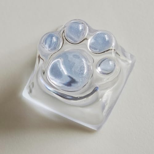 Elacgap Cat Claw Keycap Cute Drip Glue Backlight Keycaps DIY ESC Arrow Key Keycap Replacement for Cherry MX Gaming Mechanical Keyboard (Blue Transparent)