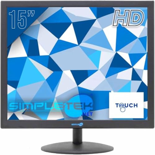 SIMPLETEK - Moniteur HD 17 4:3 5:4 | HDMI VGA | Haut-parleurs intégrés | VESA 75 x 75 mm | Idéal pour enceintes DVR systèmes de sécurité bureaux
