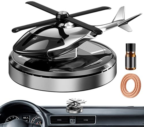 Woalopted Hubschrauber AromaDiffusoren Für Autos, Solar Hubschrauber Lufterfrischer, Rotations Auto Parfüm Diffusor Ornament Mit Kleine Flasche Ätherisches Öl Für Auto, SUV, LKW