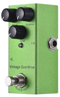 Sunydog Vintage-Gitarren-Overdrive-Effektor mit True-Bypass-Design für Gitarristen. 9-V-E-Gitarren-Effektpedal aus Grünem Aluminium für Spieler