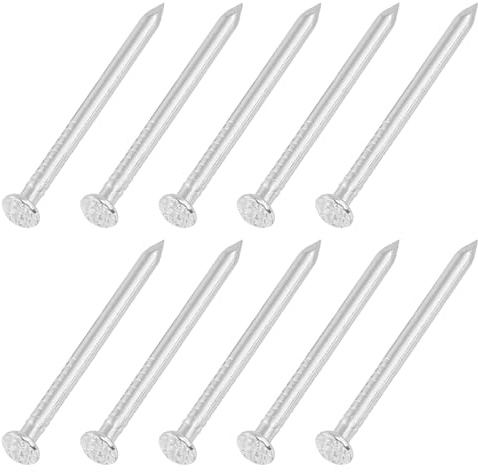 QUARKZMAN 50Pcs Petits Clous De Quincaillerie 3D x 1-1/4 Tête Ronde Blanc | Clou Finition Courante Pour Travail Du Bois Maison Accrochage Tableaux Projets DIY, 304 Acier Inoxydable