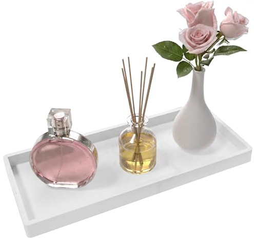 Bathroom Vanity tray 30x12.5cm, rectangular soap dispenser, silicone kitchen sink storage, bathroom countertop tray non-slip and easy to clean, suitable for perfume, candles, jewellery, soap