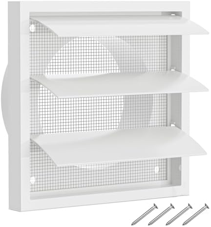 4 Inch Extractor Fan Tumble Dryer Vent Cover for Walls with Flyscreen | 140x140mm, ABS, Anti-Aging, Environmentally Friendly, Gravity Grille Air Vent Cover for Garage, Bathroom, Kitchen, Attic