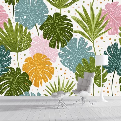 Seide Fototapete Wohnzimmer Monstera Deliciosa À Pois 200x140cm, Fototapeten - Tapeten - Plante Tropicale Groß Foto Tapete Für Schlafzimmer Wohnzimmer Büro Wandtapete Deko