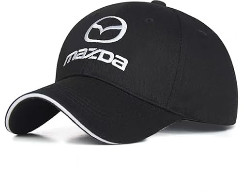 genmaimeifumu Baseballkappe Baseball Cap Herren Damen für Mazda 2 III(DJ) 2014-2019, Sonnenmütze Herren Athletic Baseball Fitted Cap Verschluss Geschenk,Black