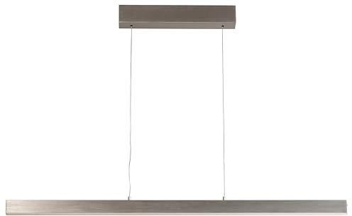 Pendelleuchte Silvano| nickelfarben matt| mit Kabellift | L: 115 cm, B: 6 cm| Höhenverstellbar 70-180 cm| mit Taster stufenlos dimmbar| Farbtemperatureinstellung| 1x LED 22W 2700/3350/4000 K | 2700 lm