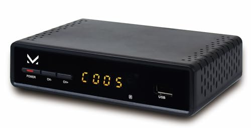 Majestic DEC 834 HD USB - Decoder Digitale terrestre DVB-T/T2 HD con Display, ingresso USB, Telecomando, SCART, HDMI