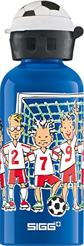 SIGG Foorball Team, Kinder Trinkflasche, 0.4 L, Auslaufsicher, BPA Frei, Aluminium, Blau