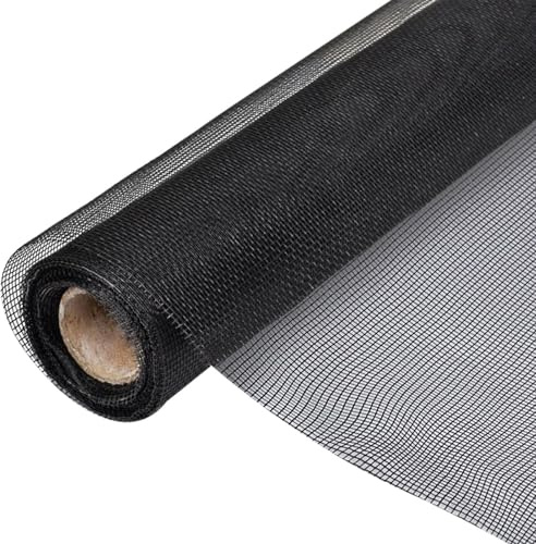 Festnight Glasfaser Gewebe Drahtgewebe Lichtschacht Gitter 100 x 1000cm als DIY Fliegengitter Insektenschutzgitter Schwarz