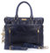Catwalk Collection Handbags - Grand Cabas Femme Cuir Vintage - Sac de Travail/Sac Porté Épaule Avec Bandoulière - Sacoche Ordinateur - Adele - Bleu