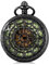 Carrie Hughes Herren Spiderman Schwarz Steampunk Skelett Taschenuhr mit Kette in Box CHPW4