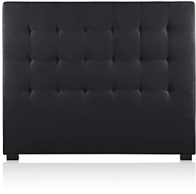 INTENSE DECO Tête de lit capitonnée Premium Tissu 140cm Noir