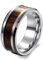 BlackAmazement 316L Edelstahl Ring Holz Maserung Inlay Größe 52-71 schwarz Silber Damen Herren (Silber, 71 (22.6))