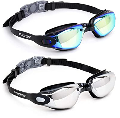 Vorshape Swim Goggles for Adult Men Women Youth 2 Pack Clear Vision Anti-Fog Anti-UV Comfort Fit Goggles for Swimming