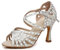 MINITOO Damen Tanzen Schuhe Tanzschuhe Latein Salsa Glitzer Sandalen L429 Weib Silber EU 39