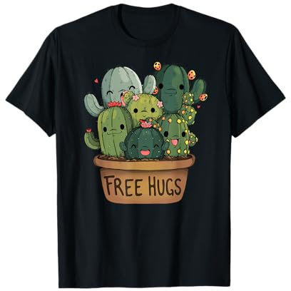 Free Cactus hugs Tee | Cute funny cactus present Friendly Camiseta