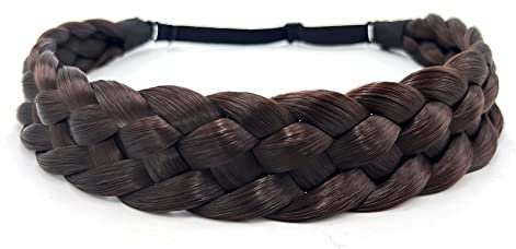 TOECWEGR Haarband Geflochten 5 Stränge Braids Haargummi Klassisches klobiges Elastisches synthetisches Stirnband Damen Beauty Accessoires (FünfstranggeflechtB011)